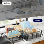 Expandable Dish Drying Rack for Kitchen Counter
