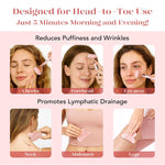 BAIMEI IcyMe rose quartz jade roller and gua sha for radiant skin, redness reducing self-care tools for men and women