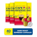 Cafe Bustelo Aluminum Espresso Capsules for Nespresso Original Line Machines
