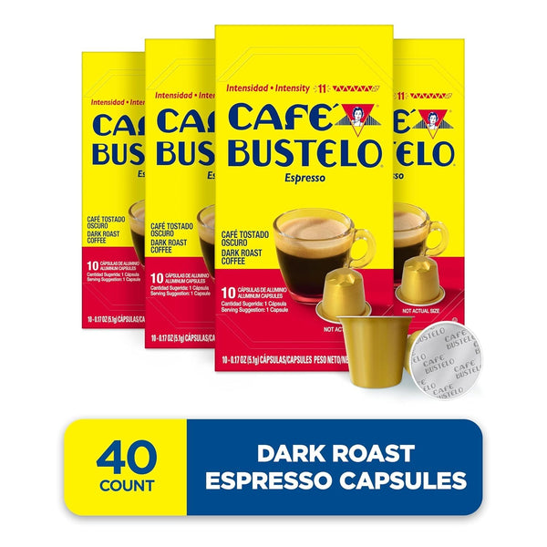 Cafe Bustelo Aluminum Espresso Capsules for Nespresso Original Line Machines