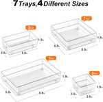 7-Piece Drawer Organizer Set with Non-Slip Pads for Desk, Kitchen, and Bedroom Drawers