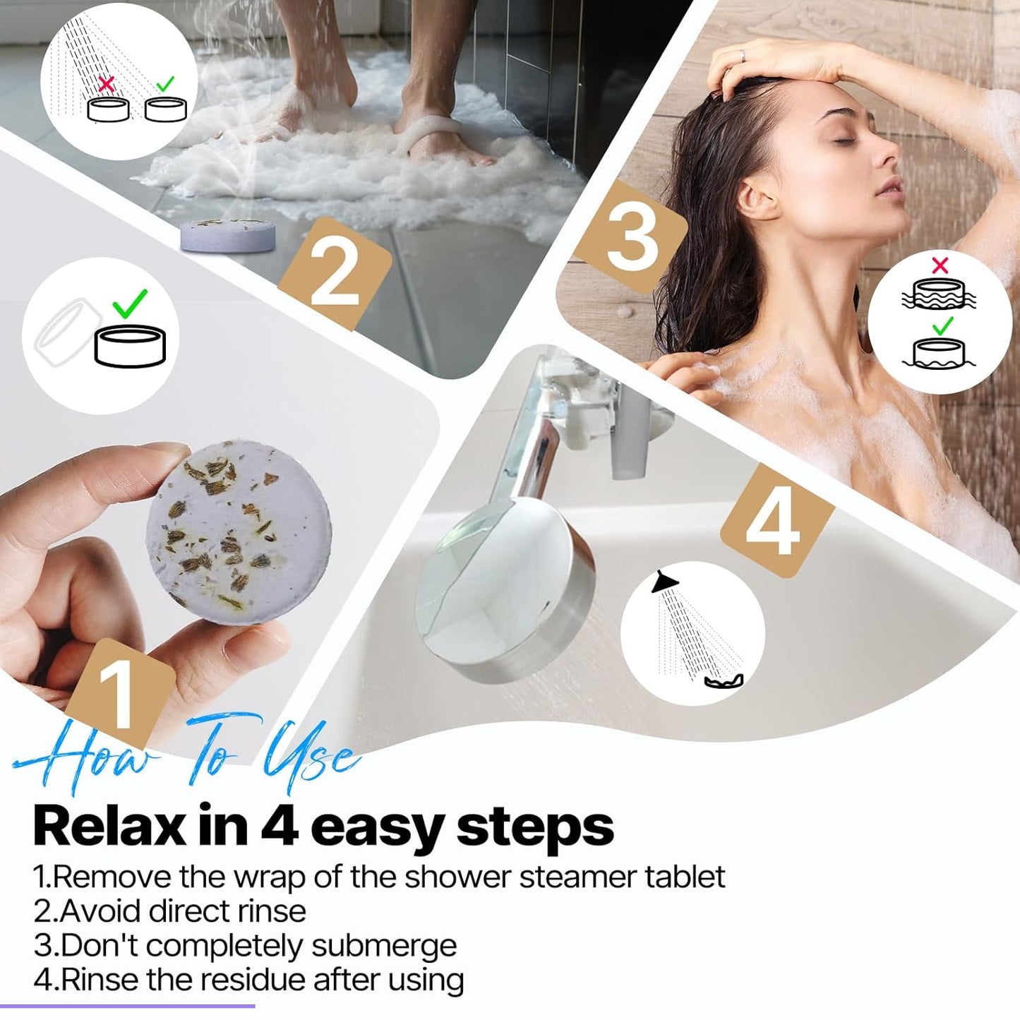 Shower Steamers Aromatherapy Birthday Gifts for Women - SWCANDY 8 Pcs Easter Basket Stuffers, Her Mom Adults Men Him Teen Self Care with Natural Essential Oils Relaxation Home SPA Travel Holidays