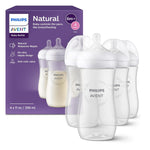 Philips Avent Natural Baby Bottles 4-Pack, Medium Flow, 9oz, SCY903/04, BPA-Free