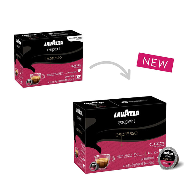 Lavazza Expert Espresso Classico Capsules, Medium Roast, 100% Arabica, Compatible with Classy Machines