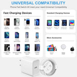 novobit 20w type c charger with 6ft cable for iphone 17/16/15 pro max with fast charging