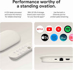 google tv streamer 4k porcelain remote voice search 32gb storage smart home control