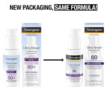 Neutrogena Ultra Sheer Face Sunscreen with SPF 60, 1.7 Fl Oz, Fragrance-Free, Water-Resistant