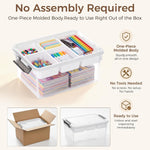 17-Quart Plastic Storage Box with Removable Tray for Arts and Crafts Supplies