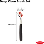 oxo good grips deep clean brush set with 2 brushes and non-slip grips for grout and stove tops