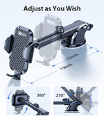 VICSEED 2026 Ultimate Sturdy Car Phone Holder [Upgraded 95+LBS Strongest Suction] Universal Long Arm Cellphone Mount for Car Dashboard Windshield Vent Truck Boat for iPhone 17 16 Pro Max & Android