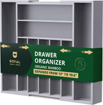 ROYAL CRAFT WOOD Luxury Bamboo Kitchen Drawer Organizer - Silverware Organizer, Utensil Holder & Cutlery Tray Drawer Dividers for Flatware (9 Slot, Natural)