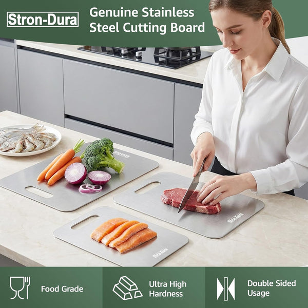304 Food Grade Stainless Steel Cutting Board for Kitchen and Outdoor Use
