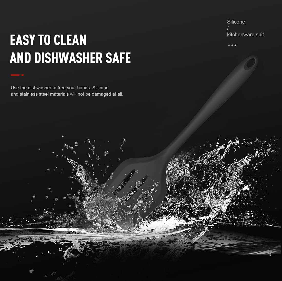 Silicone Cooking Utensils Set - 446°F Heat Resistant Kitchen Utensils,Turner Tongs,Spatula,Spoon,Brush,Whisk,Kitchen Utensil Gadgets Tools Set for Nonstick Cookware,Dishwasher Safe (BPA Free)