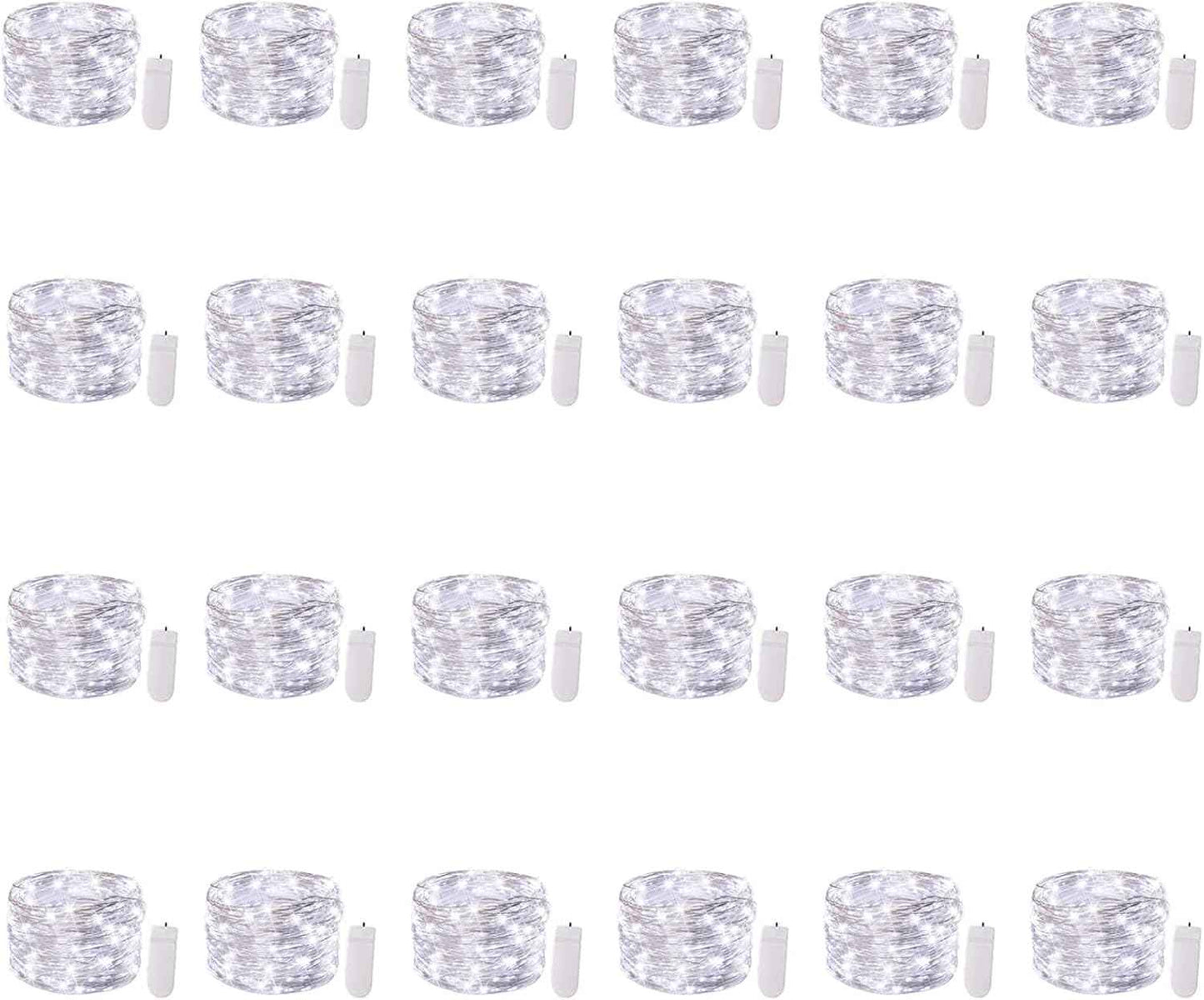 Brightown 12 Pack LED Fairy Lights, Battery Operated 7FT Firefly String Lights with 20 Waterproof LEDs on Silver Wire for DIY Crafts, Wedding Centerpieces, Party & Christmas Décor