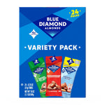 Blue Diamond Almonds Snack Variety Pack, 24 Count, 0.75 oz Individual Gluten Free Packs, Kids, Office, School, On-the-go