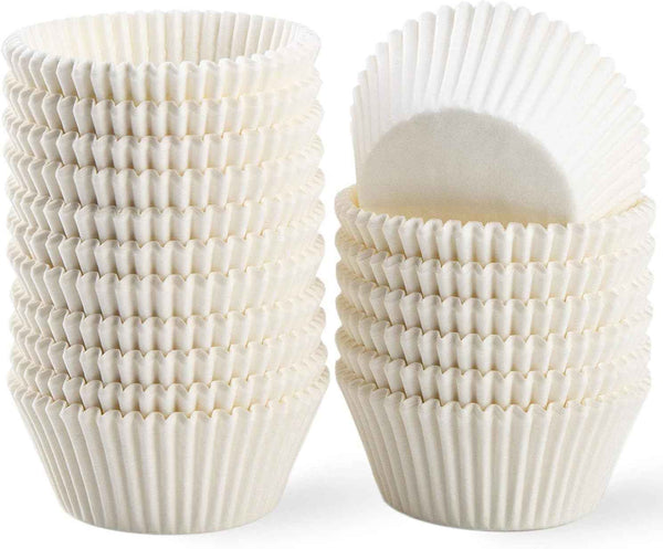 Caperci Standard Natural Cupcake Liners 500 Count, No Smell, Grease-Proof Paper Muffin Liners, Food-grade Baking Cups for Cupcakes, Muffins, Nuts