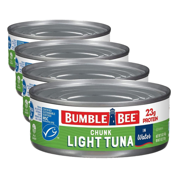 Bumble Bee Wild Caught Skipjack Tuna In Water, 5 oz Cans (Pack of 24) - Low Carb, Gluten Free, Kosher