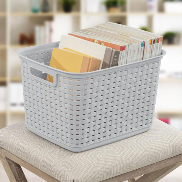 Sterilite 6-Pack Tall Weave Baskets for Organization and Storage