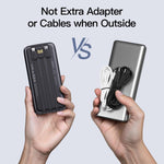 2026 2-Pack 10000mAh Portable Charger with Built in Cables, Travel Essential Battery Pack, 4 Outputs 2 Inputs Slim Power Bank with Cord Wires for iPhone 17/16/15/14, Samsung Galaxy S23/22, Pixel etc
