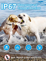 Bousnic 2-Dog Shock Collar for large medium small dogs (5-120Lbs) with rechargeable remote and waterproof training