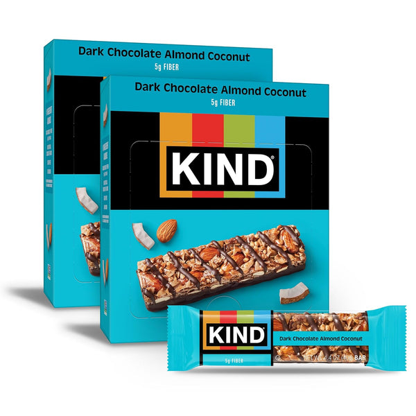 KIND Dark Chocolate Nuts & Sea Salt Snack Bars, 24 Count, Gluten Free, Low Sugar, High Fiber