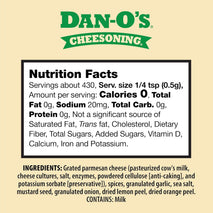 Dan-O's 7.6 oz Sugar-Free All-Purpose Cheesening Seasoning for Pizza Popcorn Chicken Bread and More