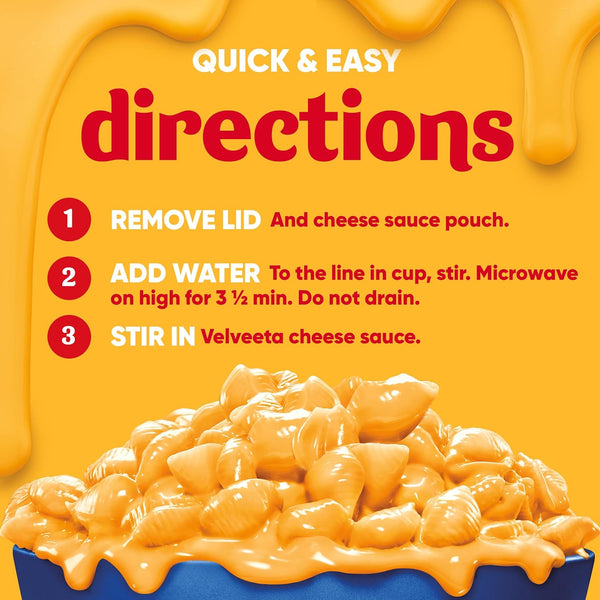 Velveeta Shells and Cheese Mac and Cheese, 8 Cups, Original Flavor, Easy Snacks or Sides