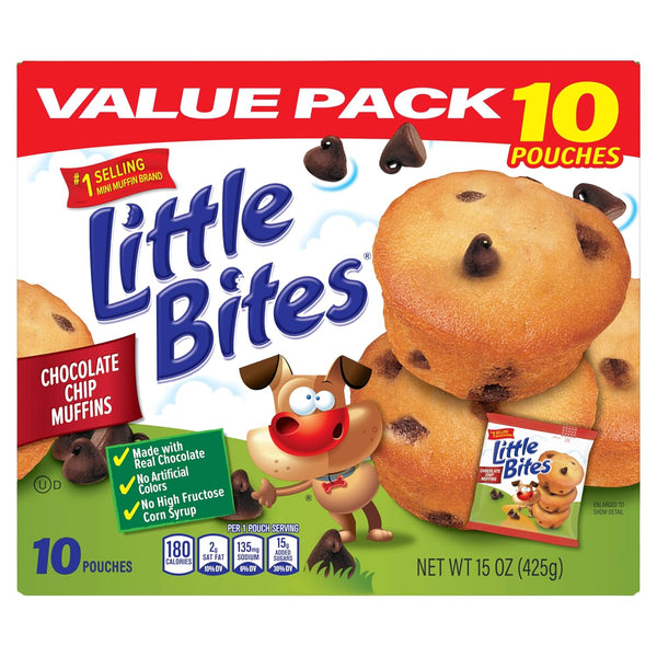 Little Bites Chocolatey Chip Muffins Value Pack, 10 Individual Packs, 1.5 oz Each