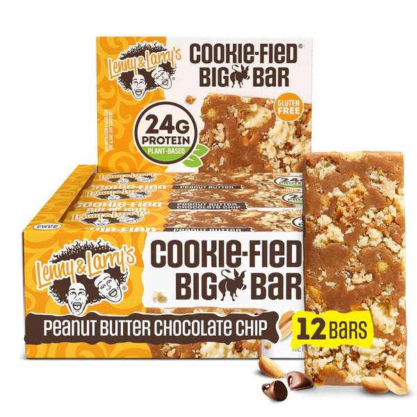 Lenny & Larry's Cookie-fied BIG BAR - Chocolate Chip Cookie Dough Vegan Protein Bars