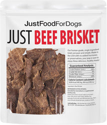 JustFoodForDogs Beef Brisket Dog, Human Grade, Grain Free, Rawhide Free, Low Calorie, 5 oz
