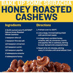 PLANTERS Deluxe Honey Roasted Whole Cashews: Sweet & Salty Snack, Plant-Based Protein, Crunchy Texture, Resealable Canister