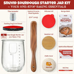 1L (34oz) Sourdough Starter Jar Kit - Wide Mouth Glass Sour Dough Bread Crock Set with Accessories