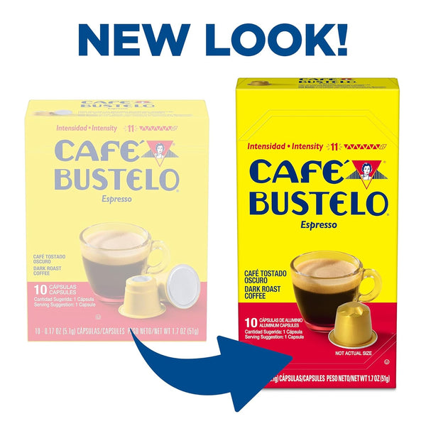 Cafe Bustelo Aluminum Espresso Capsules for Nespresso Original Line Machines