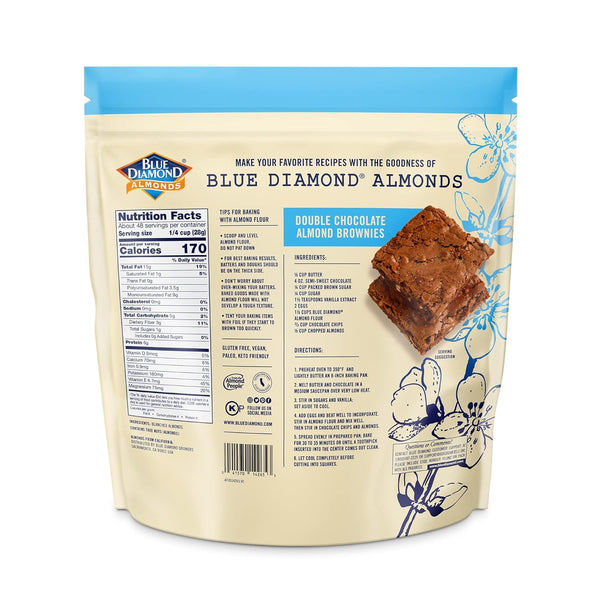 Blue Diamond Gluten-Free Almond Flour, Blanched, Finely Sifted, 48 oz, Keto and Paleo Friendly