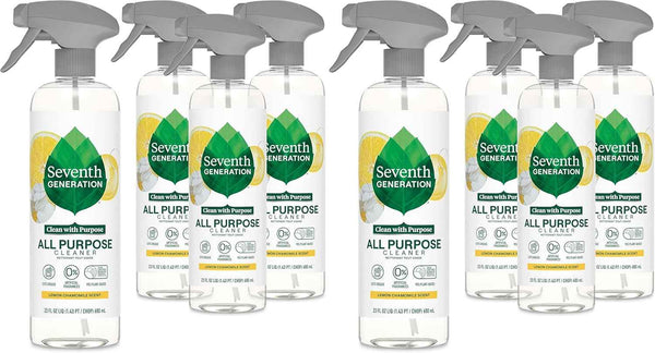 Seventh Generation All Purpose Cleaning Spray Surface Cleaner Lemon Chamomile scent Cuts Grease 23 oz, Pack of 4