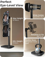 Adjustable Cell Phone Stand for Desk, Phone Stand for Recording, iPhone Holder for Filming
