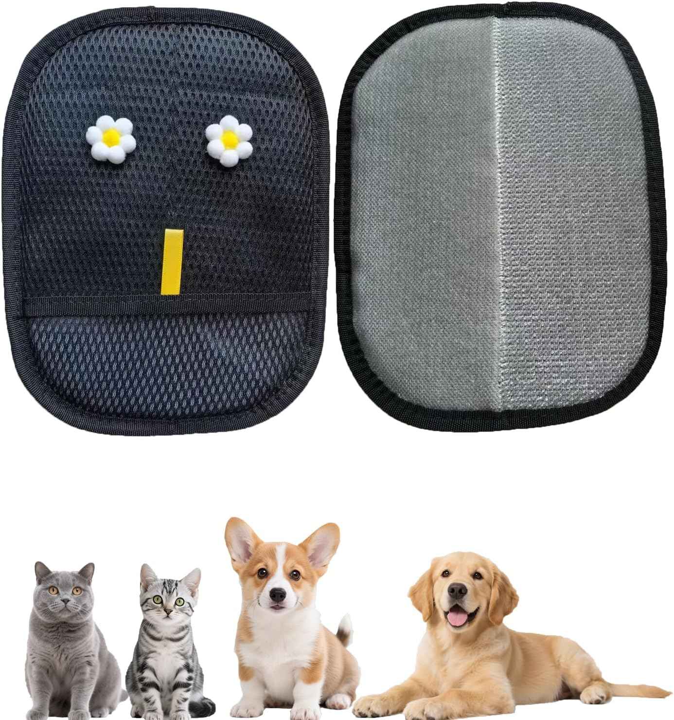 Extra Large Thickened Pet Hair Removal Glove for Dogs & Cats, Upgraded Reusable Electrostatic Pet Grooming Magic Glove with Cute Design for Furniture, Sofa & Clothes