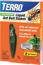 TERRO Liquid Ant Baits - T1813B - Outdoor Ready-to-Use Terro Ant Traps, Kills Household Ants, 12 Stakes