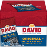 DAVID Original Salted & Roasted Sunflower Seeds, 24-Pack, 1.75 oz Bags, Father's Day Baseball Snack