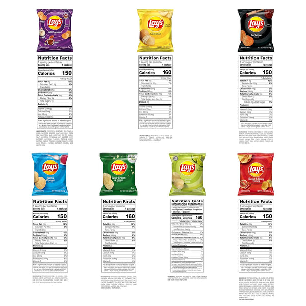 Lay's Potato Chips Variety Pack, 21 Pack, 1 oz Bags, Packaging and May Vary
