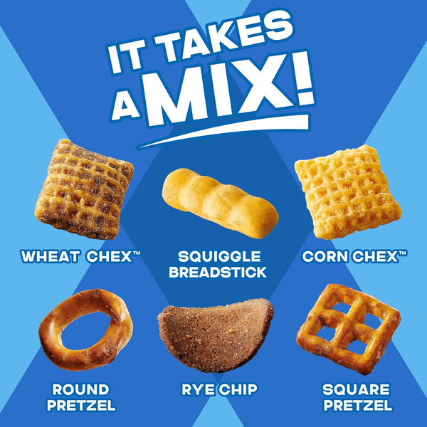 Chex Mix Traditional Original Recipe Snack Mix, 20 oz tub, Salty Snacks