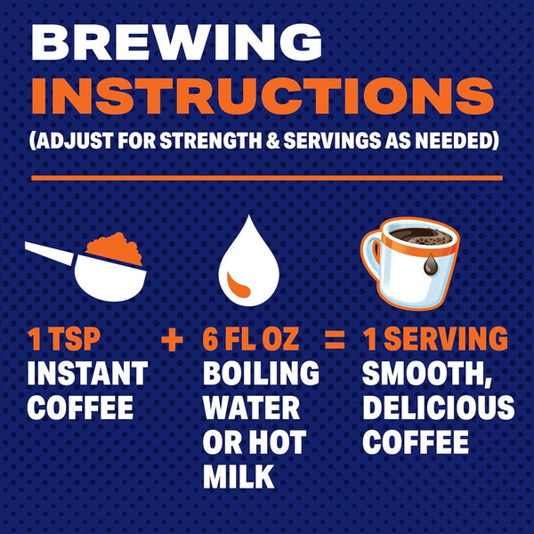 maxwell house original roast instant coffee, 8 oz, smooth, rich, full-bodied, no brewer required