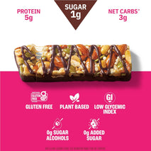 Munk Pack Fiber Nut Bars, Sea Salt Dark Chocolate, Gluten Free, 5g Fiber, 3g Net Carb, 24 Count
