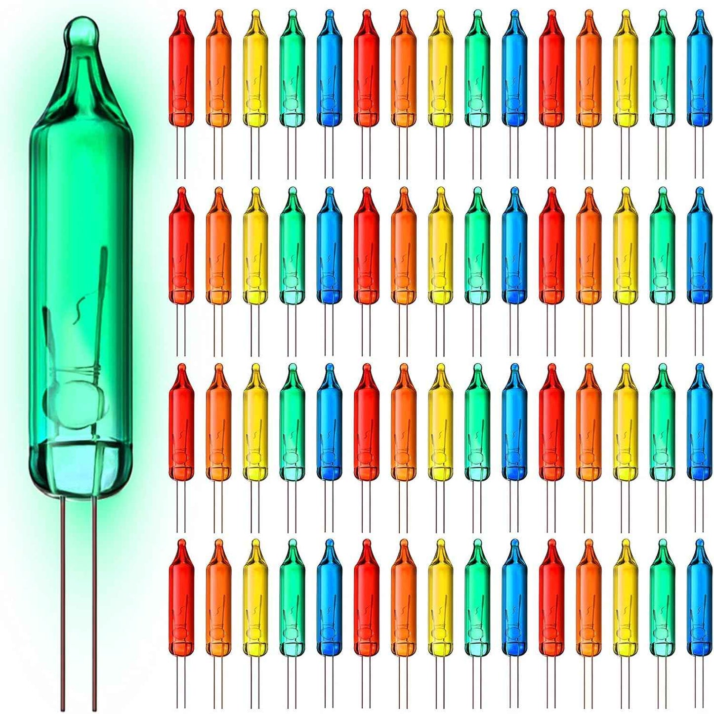 Mudder 100 Pcs Mini Christmas 2.5 Volt Replacement Light Bulbs for Christmas Trees Decorative Light Supplies Indoor Outdoor Xmas Decor, 0.17 Ampere, 0.42 Watt (Clear)