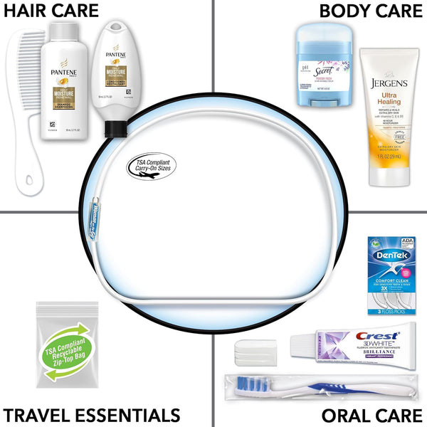 Convenience Kits International Women's Deluxe 10 Piece TSA Compliant Travel Kit with Pantene Essentials