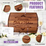 Personalized cutting board made from solid wood with deep laser engraving