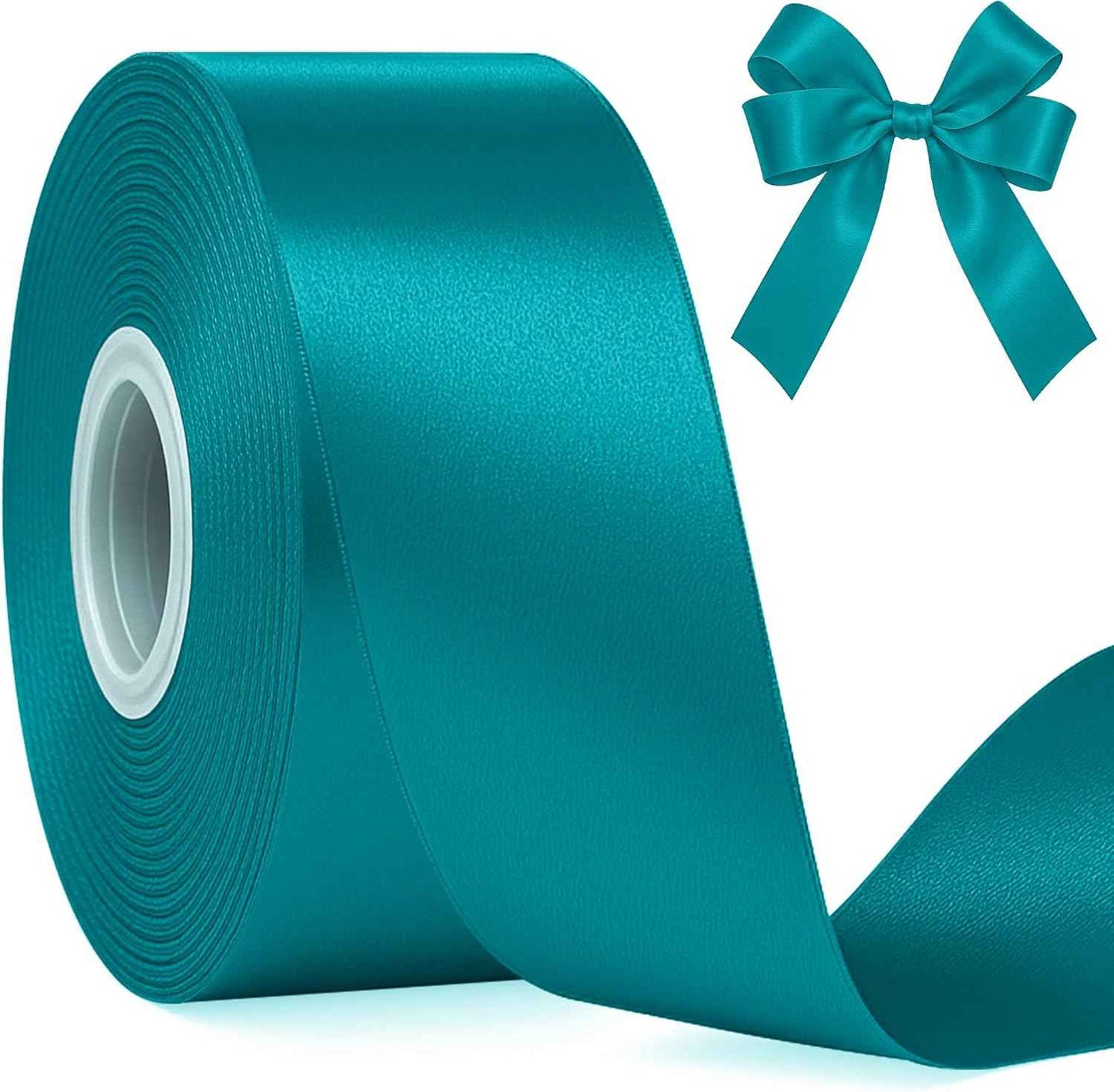 Fullive Red Ribbon 1 1/2 Inch, 30 Yards Red Ribbon for Gift Wrapping, Polyester Satin Christmas Ribbon for Wedding Xmas Tree Valentines Day Decorations DIY Bows Wrapping Bouquet Floral Arrangements