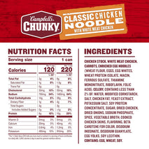 Campbell's Chunky Classic Chicken Noodle Soup, 16.1 Oz Cans, No Antibiotics, 8-Count Case