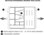 Adjustable drawer organizer tray for office and home use