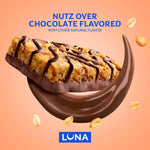 LUNA Bar Nutz Over Chocolate Flavor Gluten-Free Non-GMO 7-9g Protein Made with Organic Oats Low Glycemic